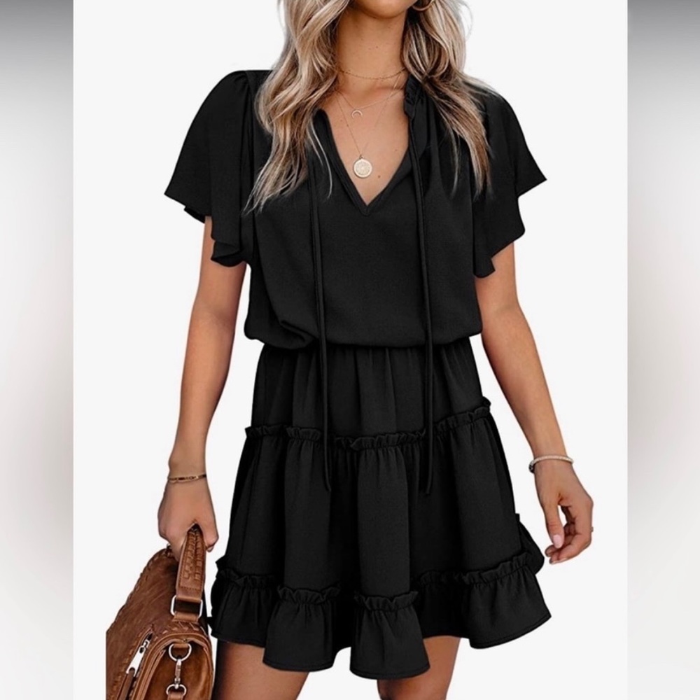 NWOT Black Summer Mini Dress Women Size Medium